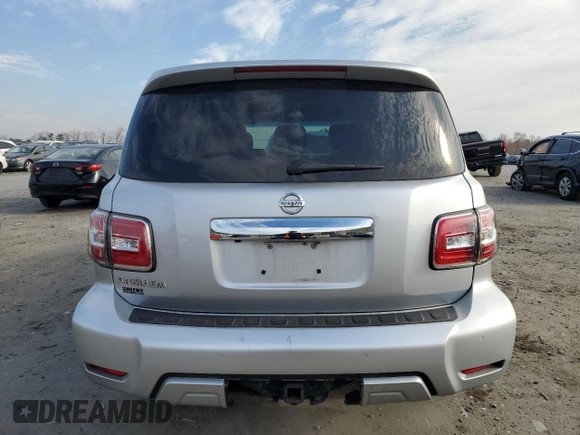 2017 Nissan Armada SV with VIN JN8AY2NC7H9507419, listed as a Copart auction lot 49708345 with 136,296 mi miles and Salvage Title. Bid and sale history available at DreamBid. Image 6.