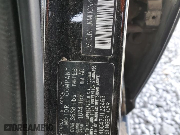 2007 Hyundai Accent GLS with VIN KMHCN46C47U122463, listed as a Copart auction lot 46126345 with 92,824 mi miles and Salvage Title. Bid and sale history available at carsss.com. Image 16.