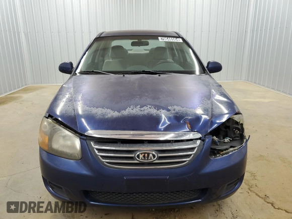 2009 Kia Spectra EX with VIN KNAFE221X95626293, listed as a Copart auction lot 70646504 with 197,017 mi miles and Clean Title. Bid and sale history available at carsss.com. Image 5.