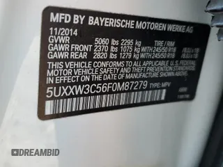 2015 BMW X4 xDrive28i with VIN 5UXXW3C56F0M87279, listed as a Copart auction lot 60426535 with 130,272 mi miles and Clean title. Bid and sale history available at DreamBid. Image 14.