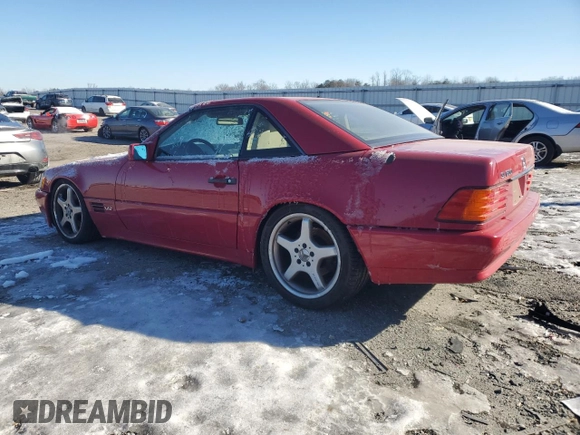 1995 Mercedes-Benz SL with VIN WDBFA76E4SF105819, listed as a Copart auction lot 89120625 with 117,526 mi miles and Salvage title. Bid and sale history available at DreamBid. Image 2.