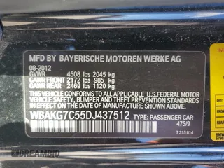 2013 BMW 3 Series 335i with VIN WBAKG7C55DJ437512, listed as a Copart auction lot 78899844 with 67,251 mi miles and Clean Title. Bid and sale history available at DreamBid. Image 13.