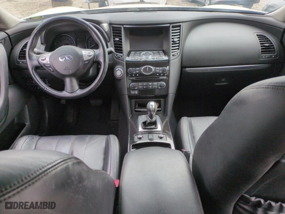 2014 Infiniti QX70 with VIN JN8CS1MW8EM410724, listed as a Copart auction lot 49899825 with 57,950 mi miles and Salvage Title. Bid and sale history available at carsss.com. Image 8.