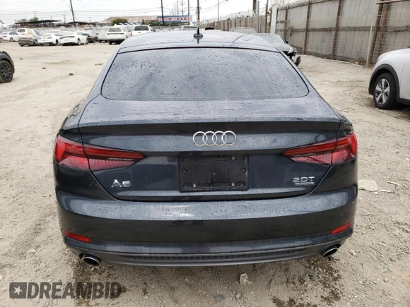 2018 Audi A5 Sportback Premium with VIN WAUDNCF52JA016930, listed as a Copart auction lot 65779724 with 66,070 mi miles and Salvage Title. Bid and sale history available at carsss.com. Image 6.