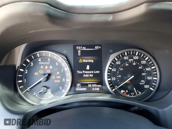 2021 Infiniti Q50 Red Sport 400 with VIN JN1FV7DR2MM880956, listed as a Copart auction lot 48795465 with 36,160 mi miles and Clean title. Bid and sale history available at DreamBid. Image 9.
