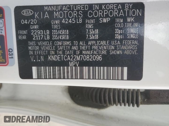 2021 Kia Seltos SX z VIN KNDETCA22M7082096, wystawiony jako Copart lot #51905735 z przebiegiem 44 259 mil mil oraz Szkoda całkowita • Salvage title. Historia ofert i sprzedaży dostępna na DreamBid. Obrazek 15.