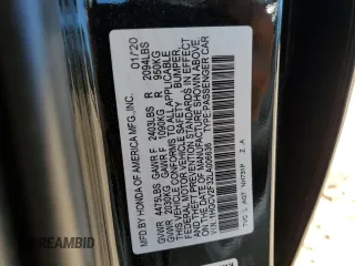 2020 Honda Accord Sport with VIN 1HGCV2F32LA006636, listed as a Copart auction lot 57276435 with 67,773 mi miles and Salvage title. Bid and sale history available at DreamBid. Image 12.