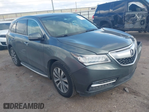2014 Acura MDX Tech Pkg with VIN 5FRYD3H40EB017646, listed as a IAAI auction lot 41483117 with 123,667 mi miles. Bid and sale history available at carsss.com. Image 1.