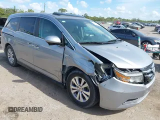 2016 Honda Odyssey EX-L z VIN 5FNRL5H63GB020145, wystawiony jako IAAI lot #41975851 z przebiegiem 105 937 mil mil oraz . Historia ofert i sprzedaży dostępna na DreamBid. Obrazek 1.