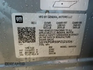 2023 Cadillac XT6 AWD Sport with VIN 1GYKPGRS5PZ121334, listed as a Copart auction lot 50606324 with 10,455 mi miles and Salvage Title. Bid and sale history available at carsss.com. Image 14.