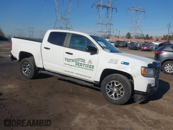 2021 GMC Canyon 4WD AT4 w/Leather with VIN 1GTG6FEN0M1279289, listed as a IAAI auction lot 41620801 with 134,699 mi miles. Bid and sale history available at carsss.com. Image 1.