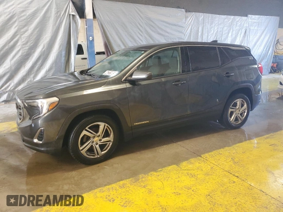 2019 GMC Terrain SLE with VIN 3GKALMEV6KL338763, listed as a Copart auction lot 46231985 with 104,240 mi miles and Clean Title. Bid and sale history available at DreamBid. Image 1.