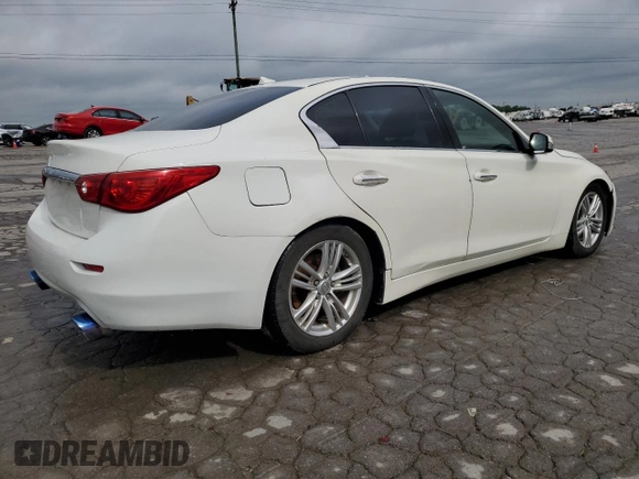 2015 Infiniti Q50 with VIN JN1BV7AP7FM356450, listed as a Copart auction lot 54594765 with 136,096 mi miles and Salvage title. Bid and sale history available at DreamBid. Image 3.
