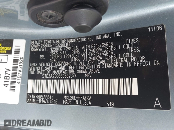 2006 Toyota Sienna CE с VIN 5TDZA23C66S582374, выставлен на аукционе IAAI как лот 42377893 с пробегом 163 037 миль миль и . История ставок и продаж доступна на DreamBid. Изображение 9.