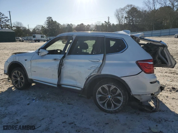 2017 BMW X3 sDrive28i with VIN 5UXWZ7C37H0X42405, listed as a Copart auction lot 49547385 with 0 mi miles and Salvage Title. Bid and sale history available at carsss.com. Image 2.
