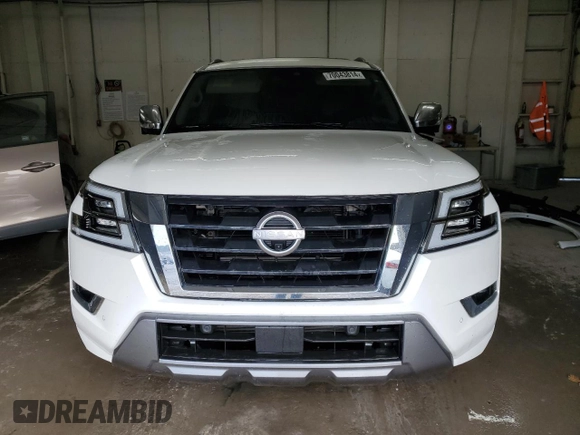 2021 Nissan Armada Platinum with VIN JN8AY2CC7M9148294, listed as a Copart auction lot 70043814 with 48,105 mi miles and Salvage Title. Bid and sale history available at carsss.com. Image 5.