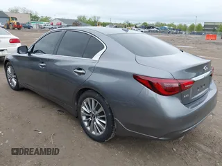 2019 Infiniti Q50 Luxe with VIN JN1EV7AR6KM550265, listed as a IAAI auction lot 42171598 with 56,612 mi miles and . Bid and sale history available at DreamBid. Image 3.