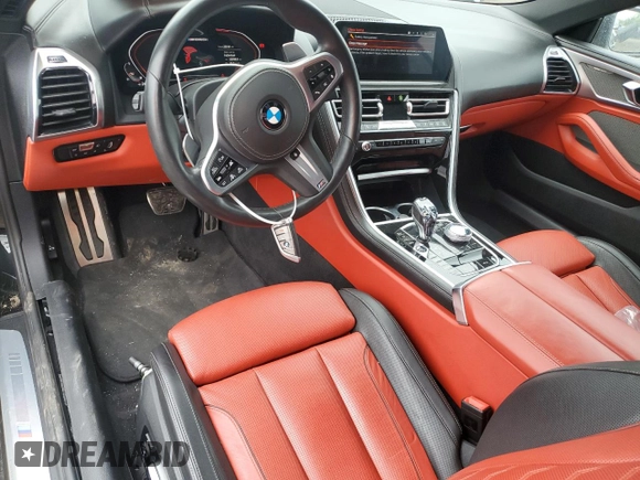 2019 BMW 8 Series M850i xDrive with VIN WBAFY4C51KBX39240, listed as a Copart auction lot 58042555 with 23,014 mi miles and Non repairable. Bid and sale history available at DreamBid. Image 8.