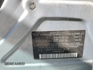 2011 Hyundai Sonata Limited with VIN 5NPEC4AC4BH136179, listed as a Copart auction lot 52580795 with 248,684 mi miles and Salvage Title. Bid and sale history available at DreamBid. Image 12.