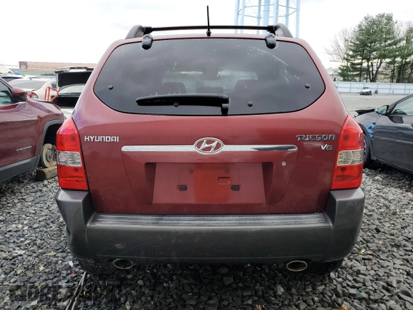 2007 Hyundai Tucson SE with VIN KM8JN12D47U665560, listed as a Copart auction lot 81152933 with 161,090 mi miles and Salvage Title. Bid and sale history available at carsss.com. Image 6.