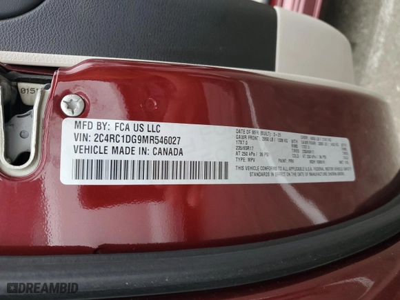2021 Chrysler Voyager LXI with VIN 2C4RC1DG9MR546027, listed as a Copart auction lot 72005114 with 56,088 mi miles and Salvage Title. Bid and sale history available at carsss.com. Image 13.
