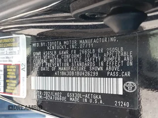 2011 Toyota Avalon with VIN 4T1BK3DB1BU426299, listed as a IAAI auction lot 41703884 with 141,950 mi miles and . Bid and sale history available at DreamBid. Image 9.