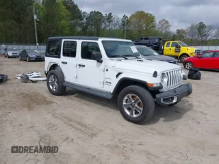 2020 Jeep Wrangler Unlimited Sahara with VIN 1C4HJXEN9LW114139, listed as a IAAI auction lot 41951041 with 66,482 mi miles and . Bid and sale history available at DreamBid. Image 1.