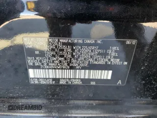 2012 Toyota RAV4 Limited with VIN 2T3DK4DV4CW078628, listed as a Copart auction lot 47788285 with 113,938 mi miles and Salvage Title. Bid and sale history available at carsss.com. Image 12.