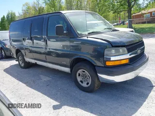 2003 Chevrolet Express Passenger with VIN 1GAHG35U631142890, listed as a IAAI auction lot 42086091 with 127,191 mi miles and . Bid and sale history available at DreamBid. Image 1.