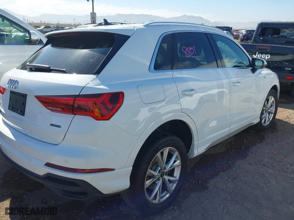 2023 Audi Q3 S line Premium with VIN WA1DECF38P1122125, listed as a IAAI auction lot 41627017 with 28,747 mi miles. Bid and sale history available at carsss.com. Image 4.