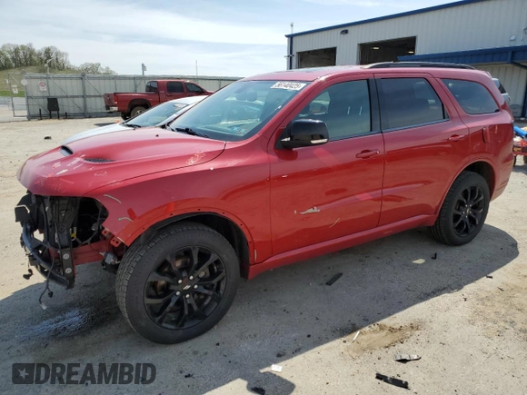 2019 Dodge Durango GT z VIN 1C4RDJDG4KC599432, wystawiony jako Copart lot #56140425 z przebiegiem 107 614 mil mil oraz Szkoda całkowita • Salvage title. Historia ofert i sprzedaży dostępna na DreamBid. Obrazek 1.
