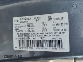2005 Dodge 1500 SLT with VIN 1D7HA16NX5J602534, listed as a Copart auction lot 83456754 with 192,865 mi miles and Salvage Title. Bid and sale history available at carsss.com. Image 12.