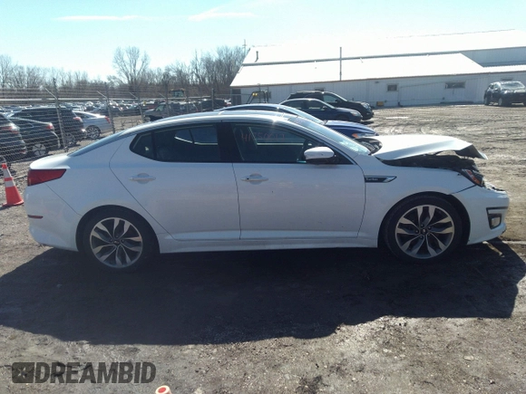2015 Kia Optima SXL Turbo with VIN 5XXGR4A60FG378566, listed as a IAAI auction lot 41750017 with 111,850 mi miles and . Bid and sale history available at DreamBid. Image 13.