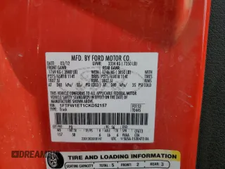 2012 Ford F-150 XL with VIN 1FTFW1ET1CKD52157, listed as a Copart auction lot 47454515 with 164,000 mi miles and Salvage title. Bid and sale history available at DreamBid. Image 14.