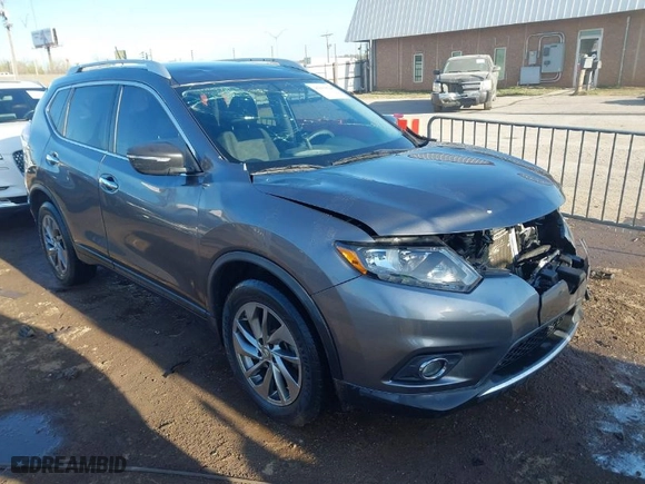 2016 Nissan Rogue SV with VIN KNMAT2MT5GP735392, listed as a IAAI auction lot 41859848 with 158,152 mi miles. Bid and sale history available at carsss.com. Image 1.