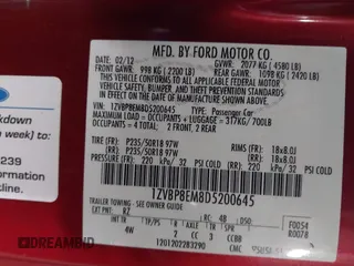 2013 Ford Mustang V6 с VIN 1ZVBP8EM8D5200645, выставлен на аукционе IAAI как лот 41035547 с пробегом 156 702 миль миль и . История ставок и продаж доступна на DreamBid. Изображение 9.