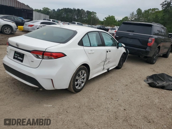 2021 Toyota Corolla LE with VIN 5YFEPMAE7MP186795, listed as a Copart auction lot 50960865 with Not Provided miles and Salvage Title. Bid and sale history available at DreamBid. Image 3.