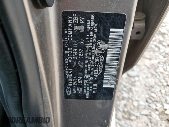 2014 Hyundai Accent SE with VIN KMHCU5AE8EU175200, listed as a Copart auction lot 54974145 with 152,258 mi miles and Clean Title. Bid and sale history available at carsss.com. Image 12.
