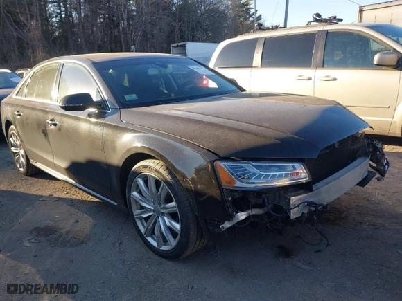 2017 Audi A8 L with VIN WAU44AFD4HN012783, listed as a IAAI auction lot 41303322 with 90,879 mi miles. Bid and sale history available at carsss.com. Image 1.