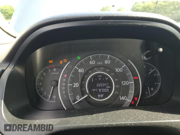 2012 Honda CR-V EX-L with VIN JHLRM4H74CC015644, listed as a Copart auction lot 63057475 with 222,347 mi miles and Salvage title. Bid and sale history available at DreamBid. Image 9.