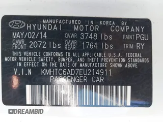 2014 Hyundai Veloster RE:FLEX with VIN KMHTC6AD7EU214911, listed as a IAAI auction lot 42617066 with 115,521 mi miles and . Bid and sale history available at DreamBid. Image 9.