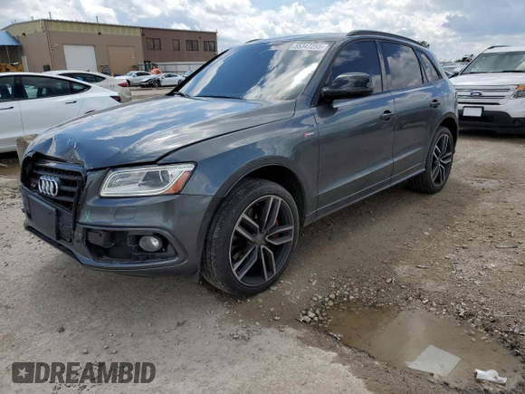 2017 Audi SQ5 Premium Plus with VIN WA1CCAFP2HA012729, listed as a Copart auction lot 55347255 with 90,468 mi miles and Salvage title. Bid and sale history available at DreamBid. Image 1.