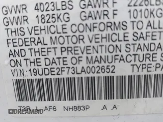 2020 Acura ILX w/Premium Pkg with VIN 19UDE2F73LA002652, listed as a IAAI auction lot 41575686 with 94,172 mi miles. Bid and sale history available at carsss.com. Image 9.