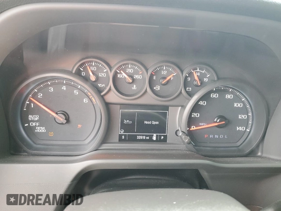 2022 Chevrolet Silverado 1500 Custom with VIN 3GCPABEK1NG596837, listed as a Copart auction lot 55095305 with 32,919 mi miles and Salvage Title. Bid and sale history available at DreamBid. Image 9.