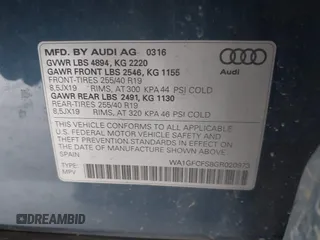 2016 Audi Q3 Prestige z VIN WA1GFCFS8GR020973, wystawiony jako IAAI lot #41923494 z przebiegiem 184 467 mil mil oraz . Historia ofert i sprzedaży dostępna na DreamBid. Obrazek 9.