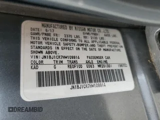 2017 Nissan Rogue SL z VIN JN1BJ1CR7HW109914, wystawiony jako Copart lot #57304415 z przebiegiem 130 264 mil mil oraz Szkoda całkowita • Salvage title. Historia ofert i sprzedaży dostępna na DreamBid. Obrazek 13.