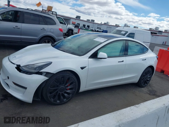2022 Tesla Model 3 Performance with VIN 5YJ3E1EC6NF111958, listed as a IAAI auction lot 41583972 with 28,431 mi miles and . Bid and sale history available at DreamBid. Image 18.