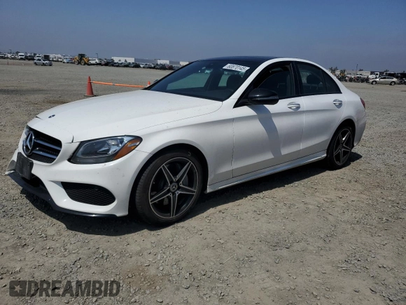 2017 Mercedes-Benz C 300 with VIN 55SWF4KB6HU220298, listed as a Copart auction lot 60870145 with 83,642 mi miles and Salvage title. Bid and sale history available at DreamBid. Image 1.