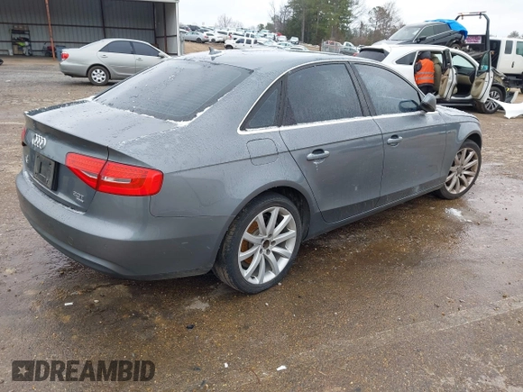 2013 Audi A4 Premium Plus with VIN WAUFFAFL2DN020529, listed as a IAAI auction lot 41609324 with 164,614 mi miles. Bid and sale history available at carsss.com. Image 4.