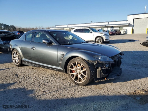 2008 Mazda RX-8 40th Anniversary with VIN JM1FE173780216389, listed as a Copart auction lot 87790525 with 73,483 mi miles and Salvage Title. Bid and sale history available at carsss.com. Image 4.